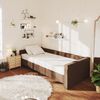 vidaXL Tagesbett mit Matratze USB Dunkelbraun Stoff 90x200 cm