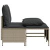 vidaXL 4-tlg. Garten-Sofagarnitur mit Kissen Hellgrau Poly Rattan