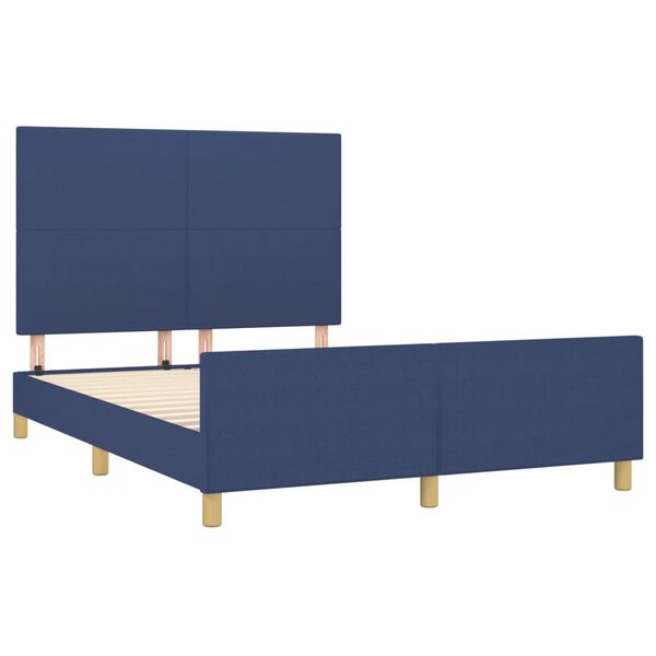 vidaXL Bettgestell ohne Matratze Blau 140x200 cm Stoff