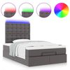 vidaXL Ottoman-Bett mit Matratze & LEDs Grau 120x200 cm Kunstleder