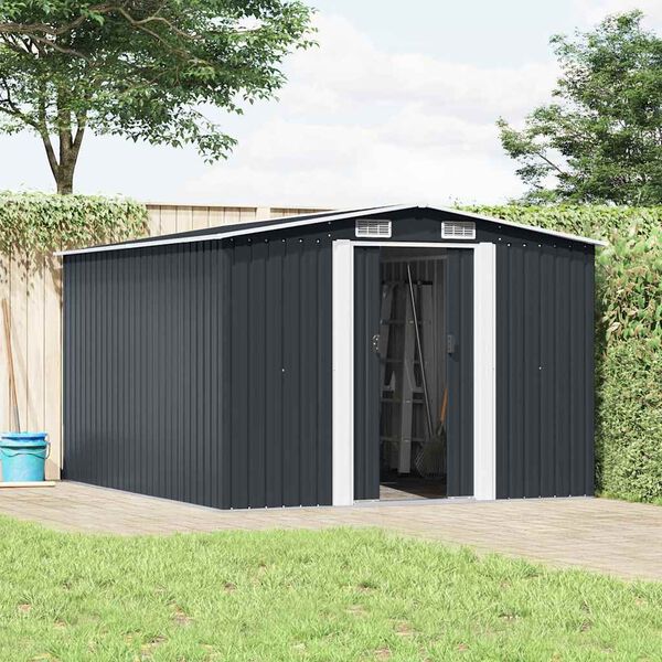 vidaXL Ger&auml;tehaus 257x298x178 cm Metall Anthrazit