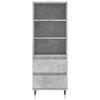 vidaXL Highboard Betongrau 40x36x110 cm Holzwerkstoff