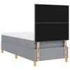 vidaXL Boxspringbett mit Matratze Hellgrau 90 x 200 cm Stoff