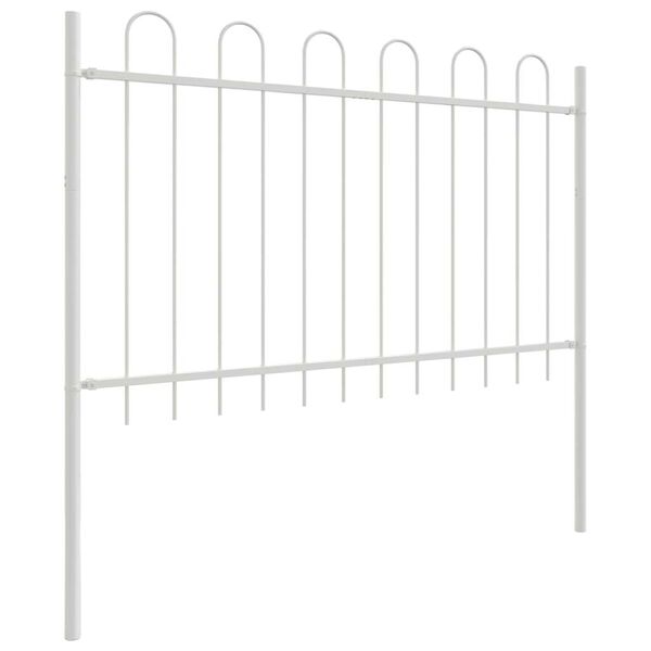 vidaXL Gartenzaun 8 pcs Wei&szlig; 13,6 x 0,8 m Pulverbeschichteter Stahl