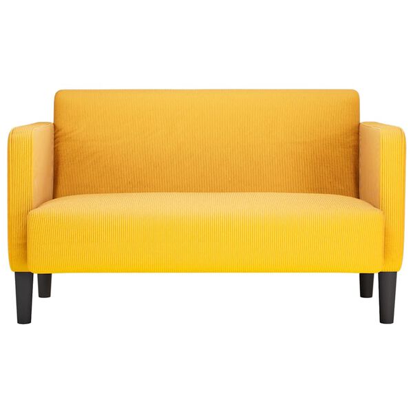 vidaXL Zweisitzer-Sofa Hellgelb 109 cm Cordstoff