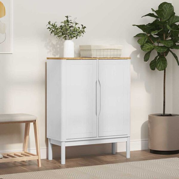 vidaXL Sideboard FLORO Wei&szlig; 70 x 30 x 70,5 cm Massivholz Kiefer