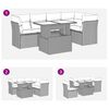 vidaXL 6-tlg. Garten-Sofagarnitur mit Kissen Schwarz Poly Rattan