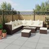 vidaXL 8-tlg. Garten-Lounge-Set mit Kissen Poly Rattan Braun