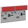 vidaXL Werkzeugschrank und Pegboard Set 6 pcs Rot 200 x 25 x 115 cm