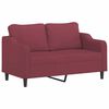 vidaXL 3-tlg. Sofagarnitur mit Kissen Weinrot Stoff