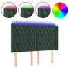 vidaXL LED Kopfteil Dunkelgr&uuml;n 147x16x118/128 cm Samt