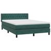 vidaXL Boxspringbett mit Matratze Dunkelgr&uuml;n 140x210 cm Samt
