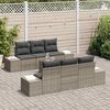 vidaXL Gartensofa-set mit Speicher 7 pcs Grau Poly-Rattan