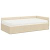 vidaXL Eckbettgestell mit Matratze Sonstiges 2 pcs Creme Stoff