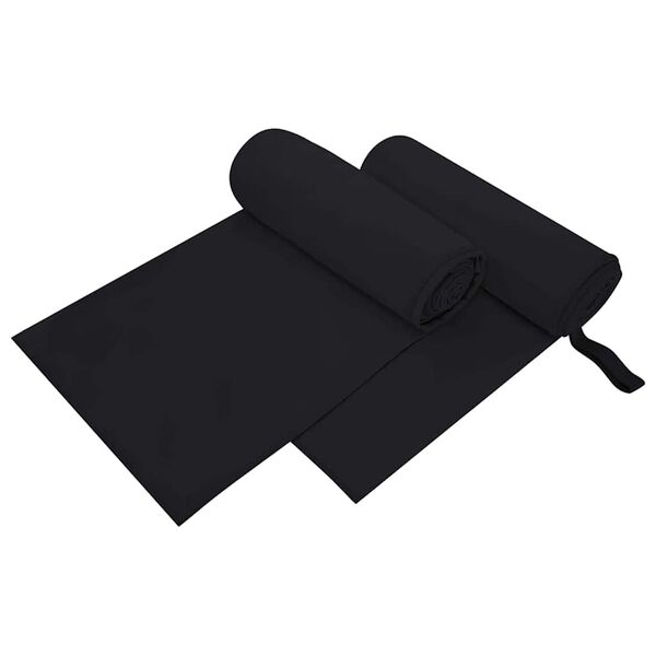 vidaXL Sporthandt&uuml;cher 2 pcs Schwarz 200 x 100 cm