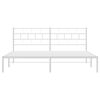 vidaXL Bettgestell mit Kopfteil Metall Wei&szlig; 183x213 cm