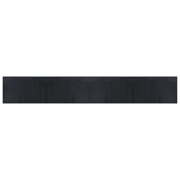 vidaXL Teppich Rechteckig Schwarz 60x400 cm Bambus