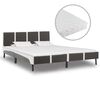 vidaXL Bett mit Matratze Grau und Wei&szlig; Kunstleder 180 x 200 cm