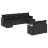vidaXL 9-tlg. Garten-Sofagarnitur mit Kissen Schwarz Poly Rattan