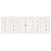 vidaXL Sideboard Wei&szlig; 230x35x80 cm Massivholz Kiefer