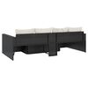 vidaXL 2-tlg. Garten-Lounge-Set mit Kissen Schwarz Poly Rattan