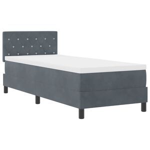 vidaXL LED Boxspringbett mit Kopfteil Dunkelgrau 80 x 200 cm Samt