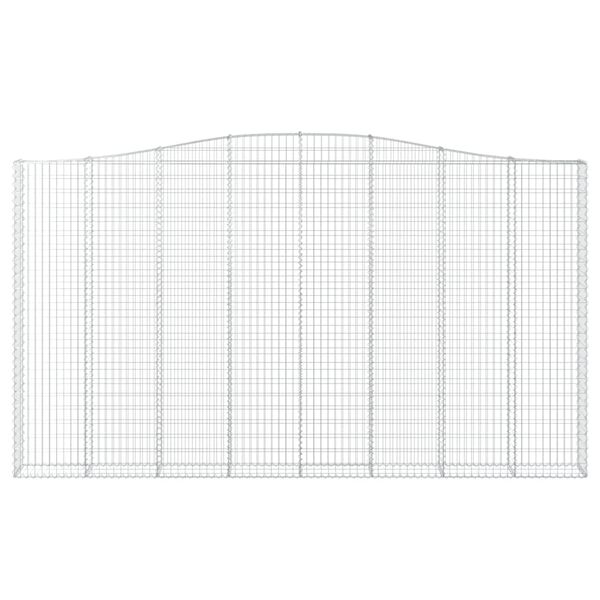 vidaXL Gabionen mit Hochbogen 4 Stk. 400x30x220/240cm Verzinktes Eisen