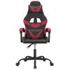 vidaXL Gaming-Stuhl Drehbar Schwarz und Weinrot Kunstleder