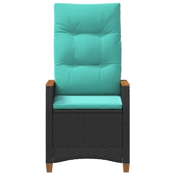 vidaXL Verstellbarer Gartenstuhl Schwarz und T&uuml;rkis 64 x 57,5 x 112 cm