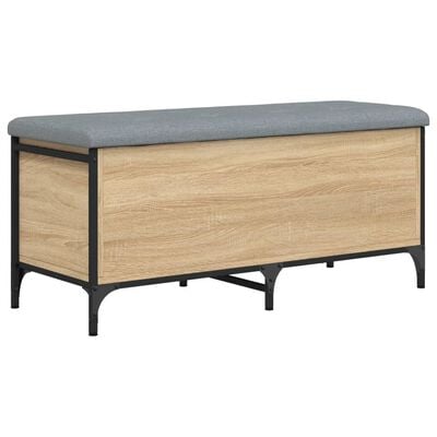 vidaXL Sitzbank mit Stauraum Sonoma-Eiche 102x42x45 cm Holzwerkstoff