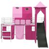 vidaXL Kinderloftbett Wei&szlig; und Rosa 107 x 200 cm Metall