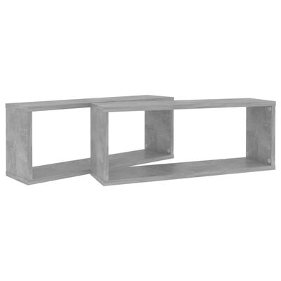 vidaXL Würfelregale 2 Stk. Betongrau 60x15x23 cm Holzwerkstoff