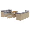 vidaXL Gartensofa-set 10 stk. Beige Poly-Rattan