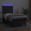 vidaXL Boxspringbett mit Matratze & LED Schwarz 100x200 cm Kunstleder