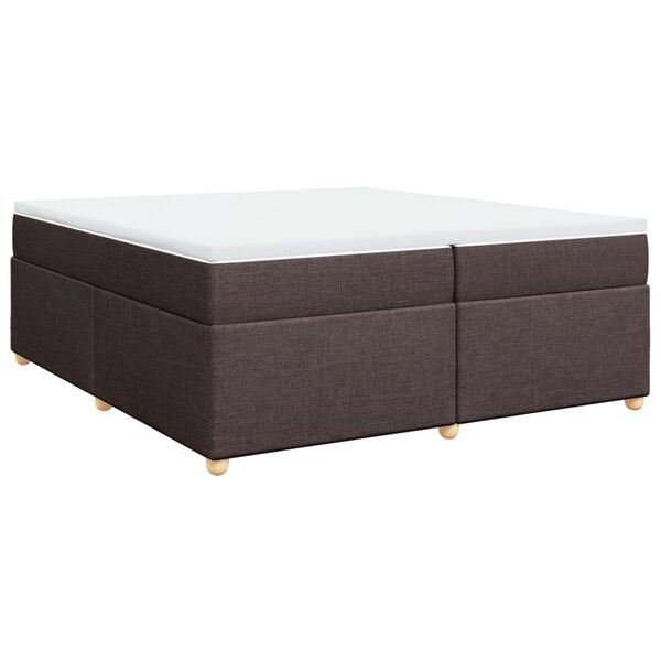 vidaXL Boxspringbett mit Matratze Dunkelbraun 200x200 cm Stoff