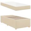 vidaXL Bettrahmen mit Matratze Creme 100 x 200 cm Stoff