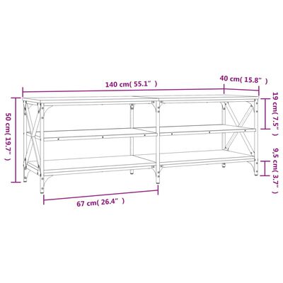 vidaXL TV-Schrank Braun Eichen-Optik 140x40x50 cm Holzwerkstoff