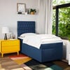 vidaXL Boxspringbett mit Matratze Blau 90x200 cm Stoff
