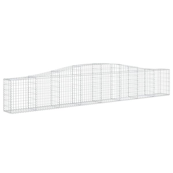 vidaXL Gabionen mit Hochbogen 8 Stk. 400x30x60/80 cm Verzinktes Eisen