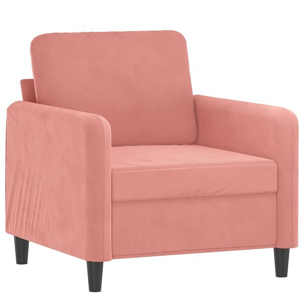 vidaXL 4-tlg. Sofagarnitur mit Kissen Rosa Samt