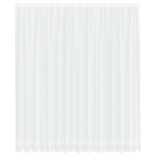 vidaXL Spitzenvorhang mit Vorh&auml;ngen Wei&szlig; 400 x 300 cm Polyester
