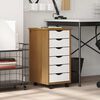 vidaXL Rollschrank mit Schubladen MOSS Honigbraun Massivholz Kiefer
