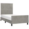vidaXL Bettgestell ohne Matratze Hellgrau 90x190 cm Samt