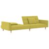 vidaXL Schlafsofa 2-Sitzer mit 2 Kissen & Hocker Gr&uuml;n Stoff