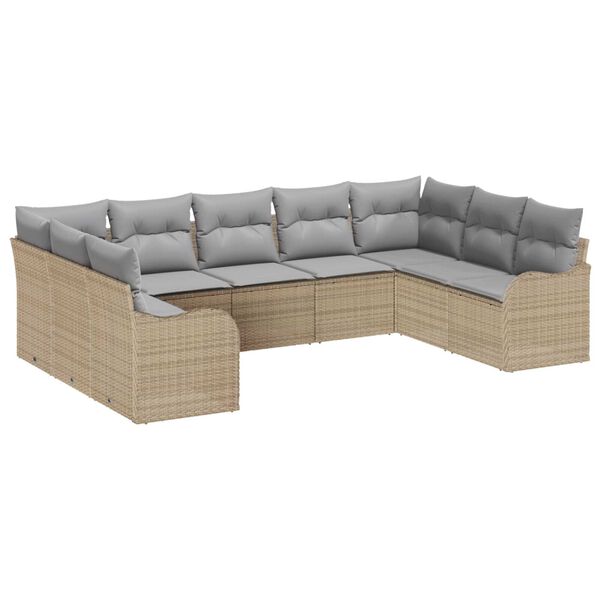 vidaXL Gartensofa-set Beige Poly-Rattan