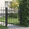vidaXL Zauntor BOXTEL Einzelt&uuml;r mit Bogenabschluss Stahl 1 x 1 m Schwarz
