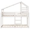 vidaXL Etagenbett mit Dach Wei&szlig; 75x190 cm Massivholz Kiefer