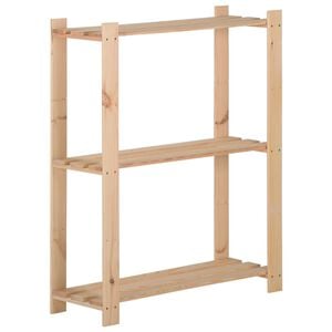 vidaXL Lagerregal mit 3 B&ouml;den 60x28,5x90 cm Massivholz Kiefer