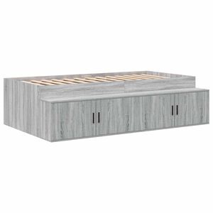 vidaXL Bettrahmen mit Speicher Graues Sonoma 90 x 200 cm Holzwerkstoff