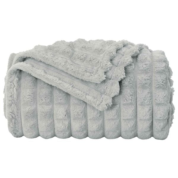 vidaXL &Uuml;berwurfdecke Grau 240 x 220 cm Fleece